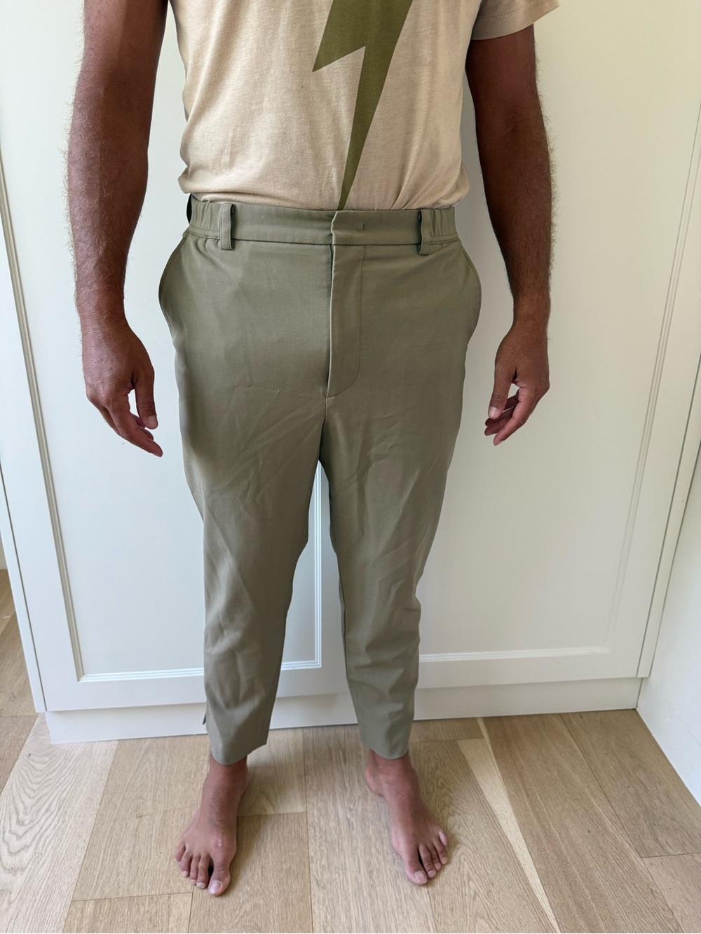 Men's Olive-Tan Slim Chinos